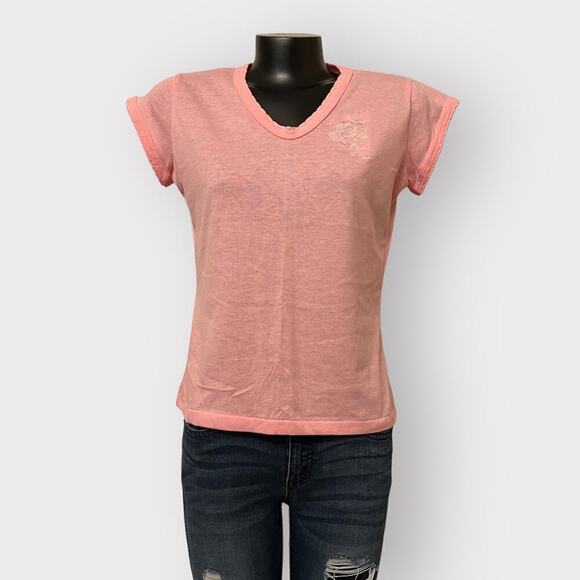 Elizabeth Adams Sport NEW VINTAGE Single Stitch Tee sz M Pastel Embroidery Shirt - Picture 1 of 10
